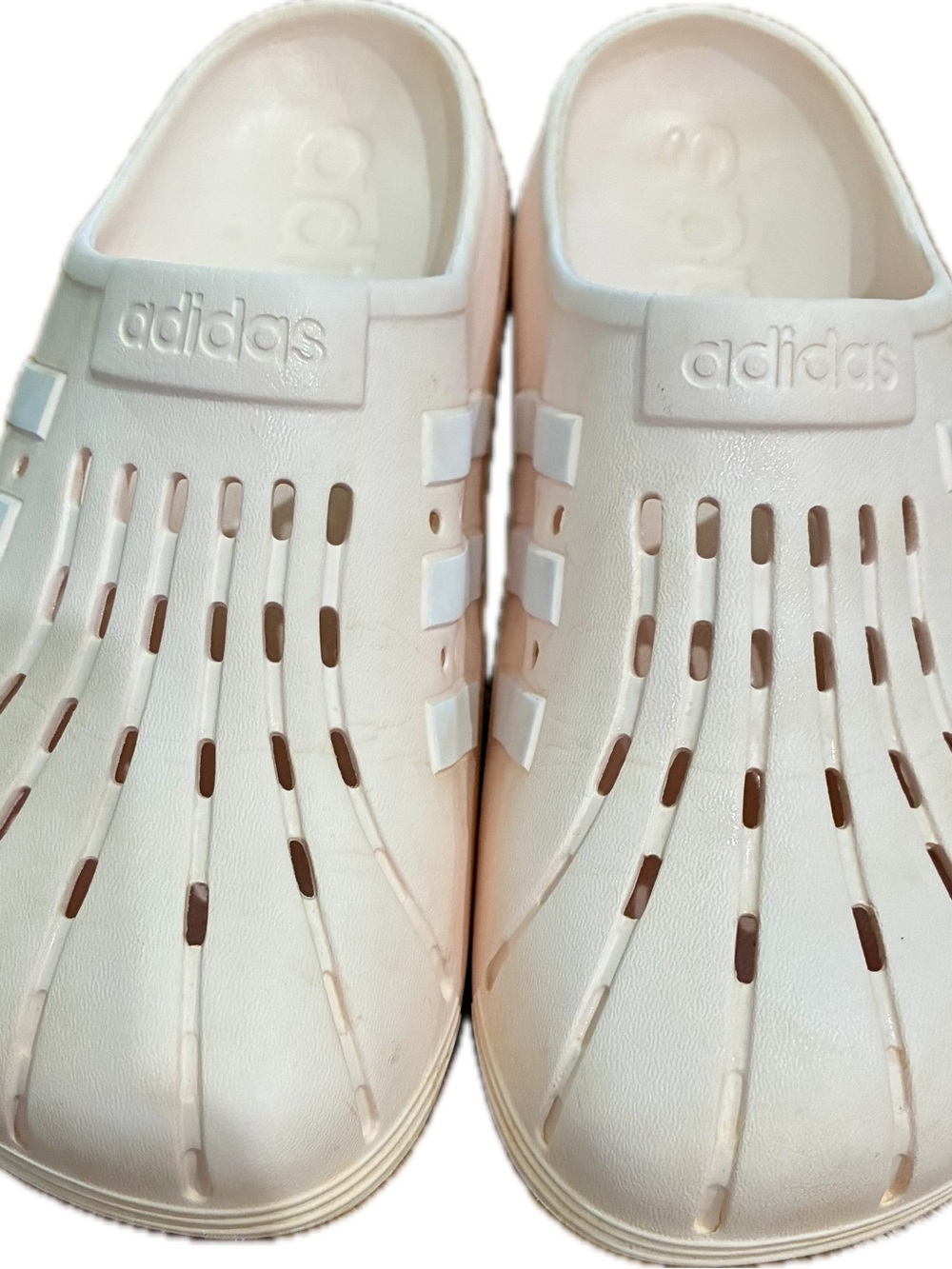 Adidas Men’s Adilette Clogs Slip On Slides Size US 11 Pink/White